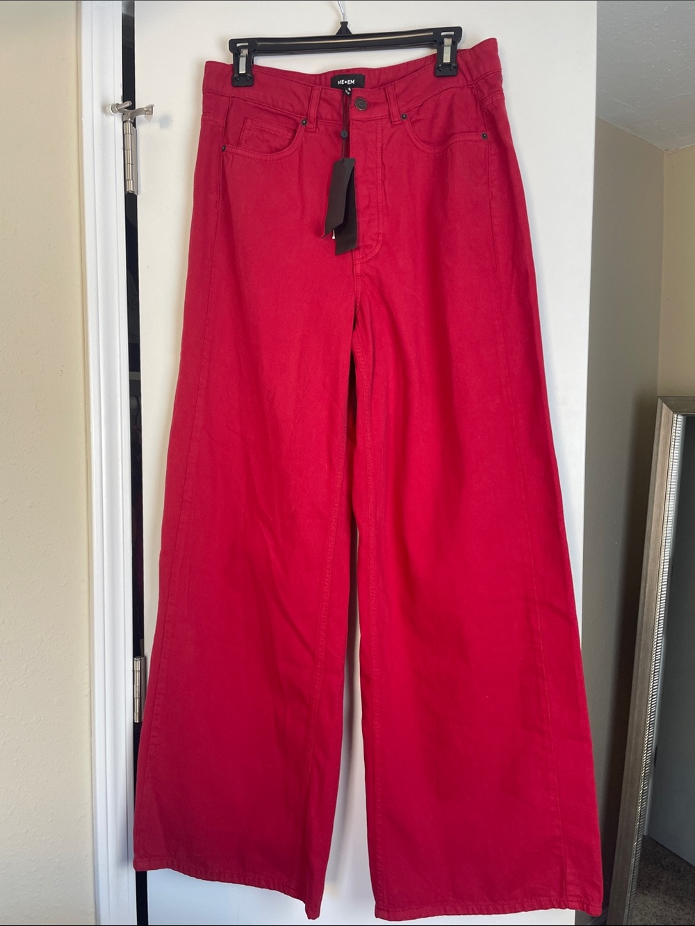 ME+EM Red Slouchy Long Length Jeans